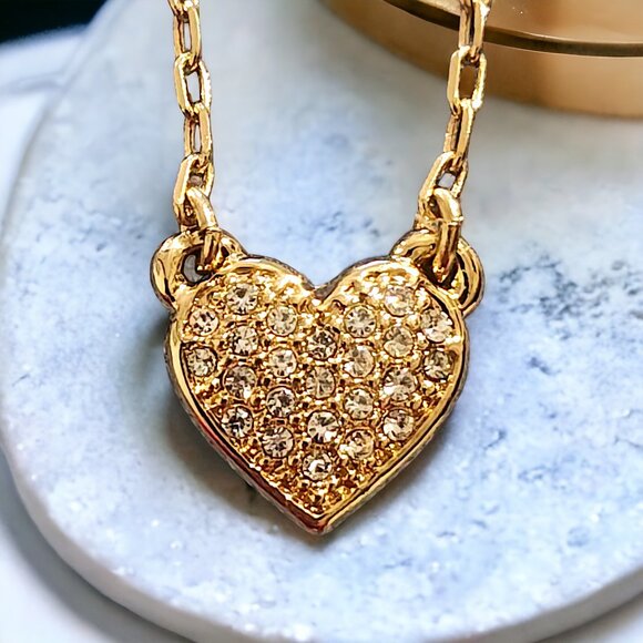 ANNE KLEIN Pave Crystal Heart Necklace - Picture 3 of 3